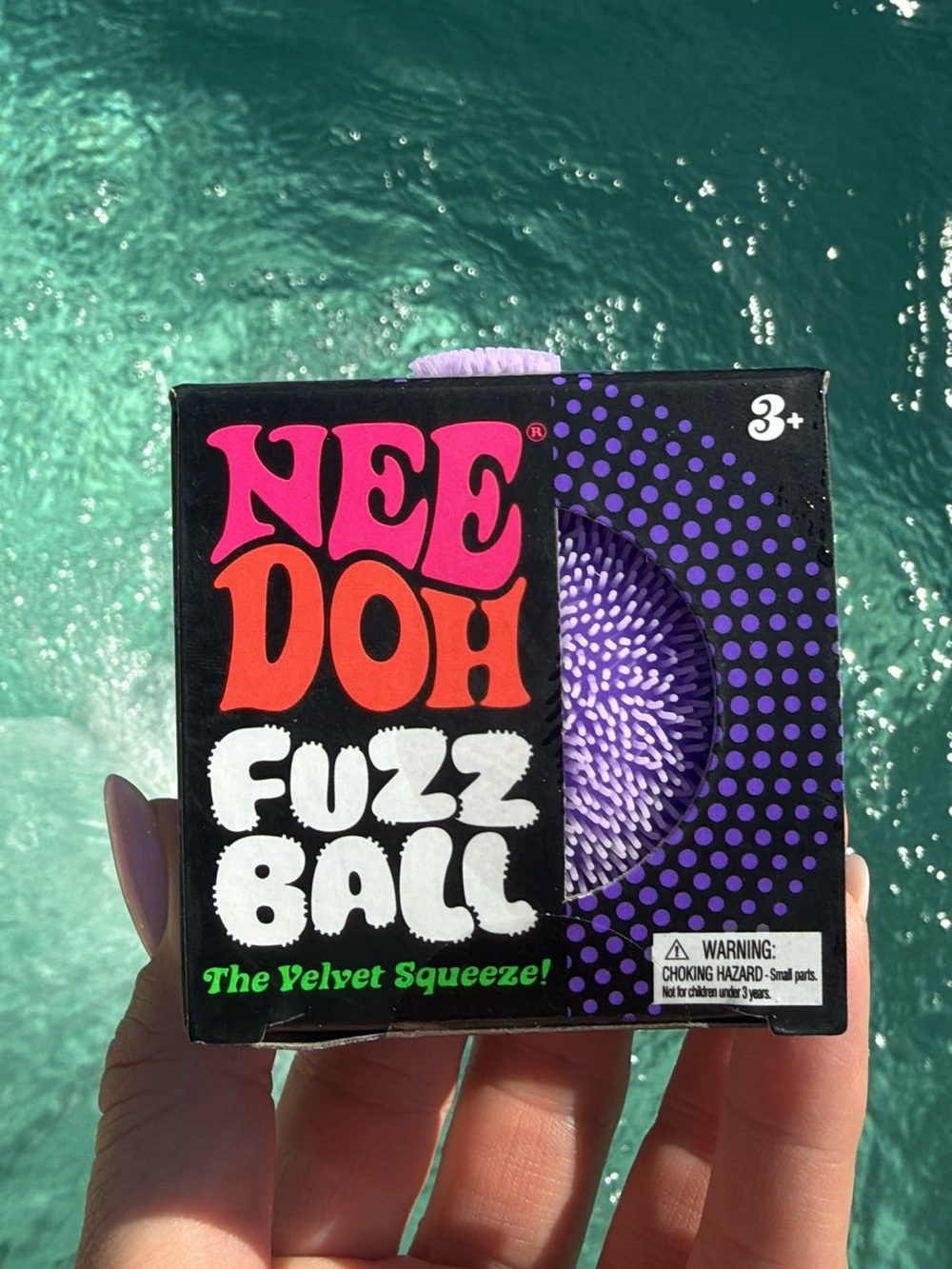 💜 Needoh Purple Fuzz Ball Velvet Squeeze